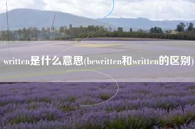 written是什么意思(bewritten和written的区别)